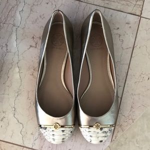 Tory Burch gold flats